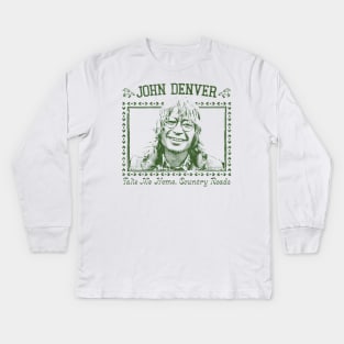 John Denver / Take Me Home, Country Roads Kids Long Sleeve T-Shirt